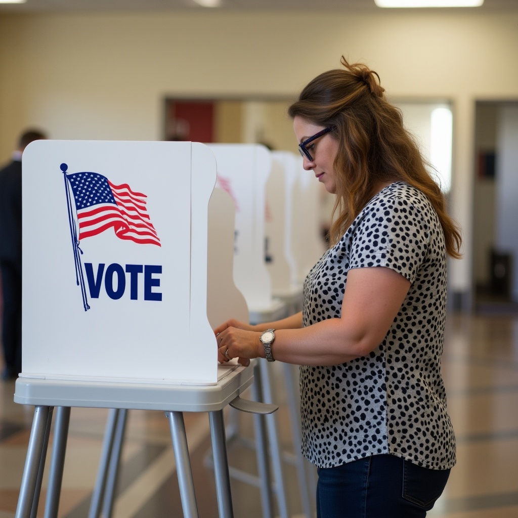 Woman casting her ballot